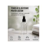 Kozpak 2 Adet 100 ML Şeffaf Plastik Sprey Şişe Siyah Parmak Spreyli Kolonya Dezenfektan Tonik İçin
