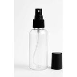 Kozpak 3 Adet 30 ml Şeffaf Plastik Sprey Şişe Siyah Parmak Spreyli Kolonya Dezenfektan Tonik Için