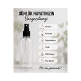 Kozpak Tekli 30 ml Şeffaf Plastik Sprey Şişe Siyah Parmak Spreyli Kolonya Dezenfektan Tonik İçin