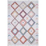 Kozuchow Kırmızı MadalyonModern Geometrik Etnik Desenli Boho Makinada Yıkanabilir Hav Toz Vermez Leke Tutmaz Kaymaz Taban Dijital Makine Baskı Halı Oturma Odası Salon Yolluk Koridor Mutfak Halısısı
