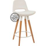 KOZZA HOME Retro 220 Bar Sandalye Naturel - Beyaz - 65 cm