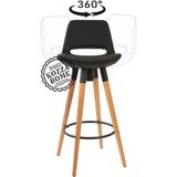 Kozza Home Retro 360 Döner Oturum Bar Sandalye Naturel - Siyah - 75 cm