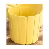 Kpln Store 3D Baskı Askılı Balkon Saksısı Dikey Çizgili Dekoratif Çiçek ve Aromatik Bitki Saksısı - Sarı