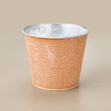Kpm 13x11 cm Asorti Çinko Çiçek Desenli Saksı