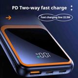Kpon 10000 Mh Pd 20W ve USB 22.5W Fast Hızlı Şarj Dahili Type C ve Lightning Kablolu H32 Powerbank - Siyah
