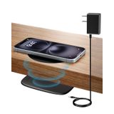 KPON Görünmez Kablosuz Şarj Cihazı, 40 MM(1,5 inç) Kablosuz Şarj Masası Mat Mouse Pad, iPhone 15 Pro Max/14/13/12/Samsung/Google Pixel/LG/Kablosuz Telefonlar için Gizli Şarj İstasyonu (Adaptör Dahil)