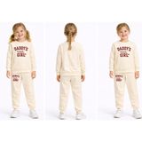Kr Kids Butik Kız Çocuk Eşofman Takımı Daddy’s Little Girl Baskılı – Sweatshirt & Pantolon – Günlük Takım - 6 - 7 Yaş - Krem