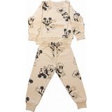 Kr Kids Butik Kr Kıds Unisex Çocuk 2’li Takım – Mickey Desenli Bej Sweatshirt ve Eşofman Altı (1-6 Yaş) - 6 - 7 Yaş