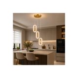 kra avize Liora 3'lü Gold 3 Renk LED Sarkıt Avize Modern Kristal Görünümlü Dekoratif Salon,Oturma odası
