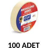 Kraf 100 Adet Maskeleme Bandı 15 mm x 40 Metre Kağıt Bant