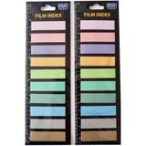 KRAF 2 Adet Kraf Film İndex Post-it Yapışkanlı Not Kağıdı 10'lu 13x44mm 200'lü (10 Renk X 20 Yaprak)