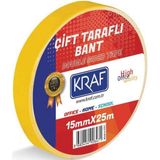 Kraf 20 Adet 15 mm x 25 Metre Çift Taraflı Bant