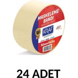 Kraf 24 Adet Maskeleme Bandı 50 MMX40METRE Kağıt Bant