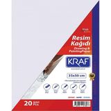 Kraf 35 x 50 cm Resim Kağıdı 20 Adet Sulu Boya Kuru Boya ve Pastel İçin Uygun