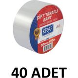 Kraf 40 Adet 50 mm x 25 Metre Çift Taraflı Bant