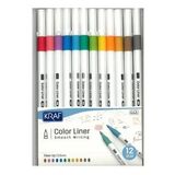 KRAF 444 COLOR LINER KEÇELİ KALEM 0.5 MM 12 Lİ