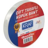 Kraf 5 Adet 19 mm x 5 Metre Çift Taraflı Köpük Bant