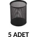 Kraf 5 Adet Perfore Masaüstü Metal Kalemlik Siyah 475G