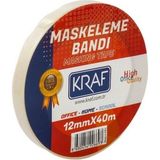 Kraf 50 Adet Maskeleme Bandı 12 mm x 40 Metre Kağıt Bant