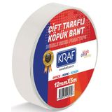 Kraf 5012G 12 mm 5 mt Çift Taraflı Köpük Bant