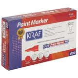 Kraf 830 Paint Markör Kalem Kırmızı 12'li