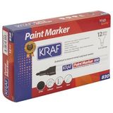 Kraf 830 Paint Markör Kalem Siyah 12'li