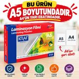 Kraf A5 Laminasyon Filmi Parlak 125 Micron 100 Adet Güçlü Koruma Sağlar