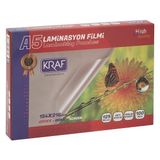 Kraf A5 Laminasyon Filmi Parlak 125 Micron 100 Adet Güçlü Koruma Sağlar