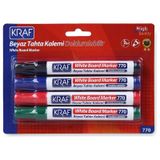 Kraf Beyaz Tahta Kalemi Doldurulabilir 770- 4 4'lü Set