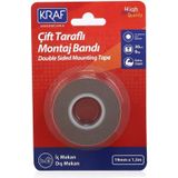 Kraf Çift Taraflı Extra Güçlü Dış Mekan 19 mm 1.5 mt Montaj Bandı