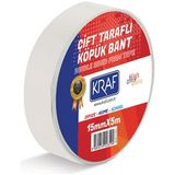 Kraf Çift Taraflı Köpük Bant 15 mm x 5 M 5015 gr