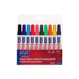 Kraf Doldurulabilir Beyaz Tahta Kalemi 10'lu Set, Renkli Marker