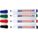 Kraf Doldurulabilir Beyaz Tahta Kalemi 4 Renk Set 2-3 mm Yuvarlak Uç Yazı Tahtası Kalemi