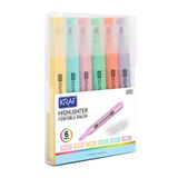 KRAF FOSFORLU KALEM TRIO PASTEL COLORS 315 6 LI-24 ADET