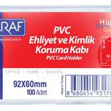 KRAF KART POŞETİ PVC 92x60mm EHLİYET & KİMLİK 100 LÜ