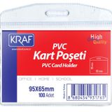 KRAF KART POŞETİ PVC 95x65mm YATAY 100 LÜ