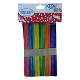 Kraf Kids Ahşap Çubuk Renkli Büyük 50 Adet