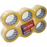 Kraf Koli Bandı 45 mm x 100 m Şeffaf 6'lı Paket Hızlı Yapışma Özelliği ile Güçlü Koruma