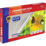 KRAF Laminasyon Filmi 125 Mikron A4 100'lü Paket