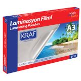 KRAF LAMİNASYON FİLMİ PARLAK A3 100 Mic. 100 LÜ 2131