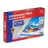 KRAF LAMİNASYON FİLMİ PARLAK A4 75 Mic.100 LÜ 2121