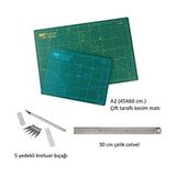 Kraf Profesyonel Hobi Kesim Matı Seti A2 (Cutting Mat Seti) - Yeşil