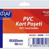 Kraf PVC Kart Poşeti Yatay 95x65 mm 1 Adet