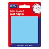 Kraf Şeffaf Mavi Yapışkanlı Not Kağıdı 76X76MM 50 Yaprak