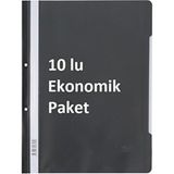 Kraf Siyah Telli Dosya 10'lu Paket, Siyah Renk, Ekonomik ve Pratik Kullanım İçin