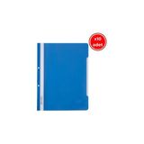 Kraf Telli Dosya, 10 Adet, 50'li Paket, A4, 2 Delikli, Mavi - 500 Adet