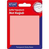 Kraf Yapışkanlı Şeffaf Not Kağıdı 76x76 mm 50 yp Transparan Pembe