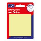 Kraf Yapiskanli Seffaf Not Kagidi 76X76 Mm 50 Yp Transparan Sari
