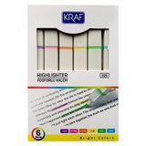 Kraf Yassı Gövde Keçe Uçlu Işaretleme Kalem Seti 6'lı Canlı Renk Seçenekleriyle