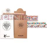 Kraft Ambalaj Kağıdı Rulo 70X100, Tekli Kullanım, Dayanıklı ve Şık Tasarım - Ahşap - Seçenek 1